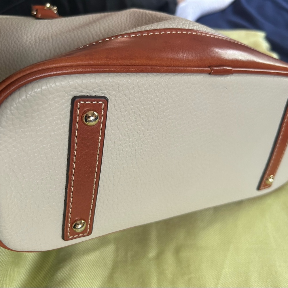 Dooney & Bourke Ivory and Tan Satchel - Picture 8 of 12